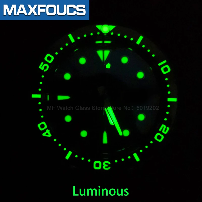 Luminous  Flat ceramic bezel insert 38*31.5mm Luminous pip at 12  For SKX007 SKX009 watch parts