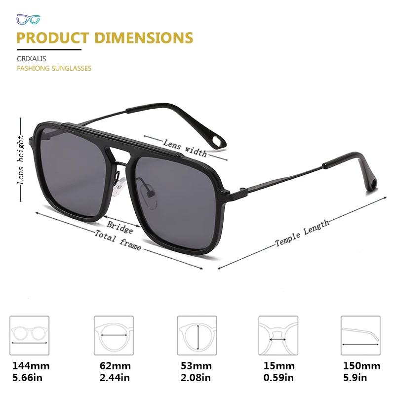 CRIXALIS Vintage Sunglasses For Men Retro Anti Glare Driving Sun Glasses Male Fashion Square Shades UV400 zonnebril heren