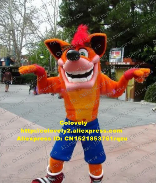 Crash Bandicoot Wolf Mascot Costume Adult Cartoon Character Outfit Suit Enterprise Propaganda Upmarket Upscale zz7637