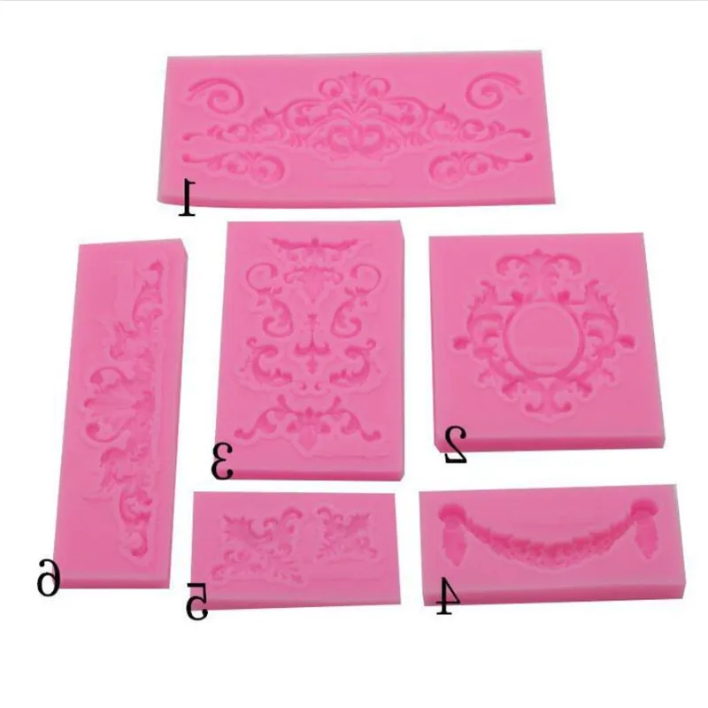 Hot Sale DIY Sugar Craft Cake Vintage Relief Border Silicone Mold Fondant Molds Cake Decorating Tools Gum Paste Mould