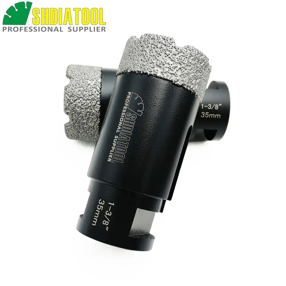 DIATOOL 2pcs 1-3/8" Vacuum brazed diamond Dry drilling bits with 5/8-11 connection Diameter 35mm