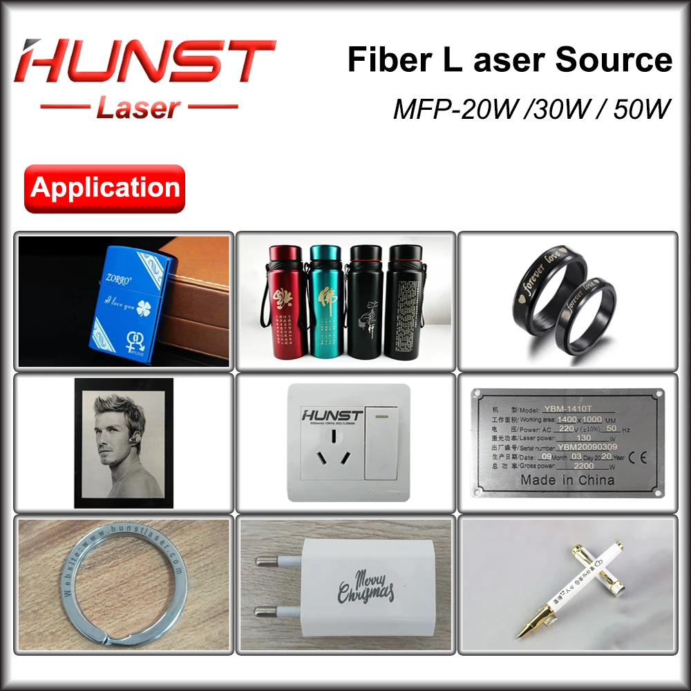 Hunst 20W/30W/50W JPT MAX Raycus Fiber Laser Marking Machine For Gold Silver Jewelry Aluminum Stainless Steel Metal Engraving