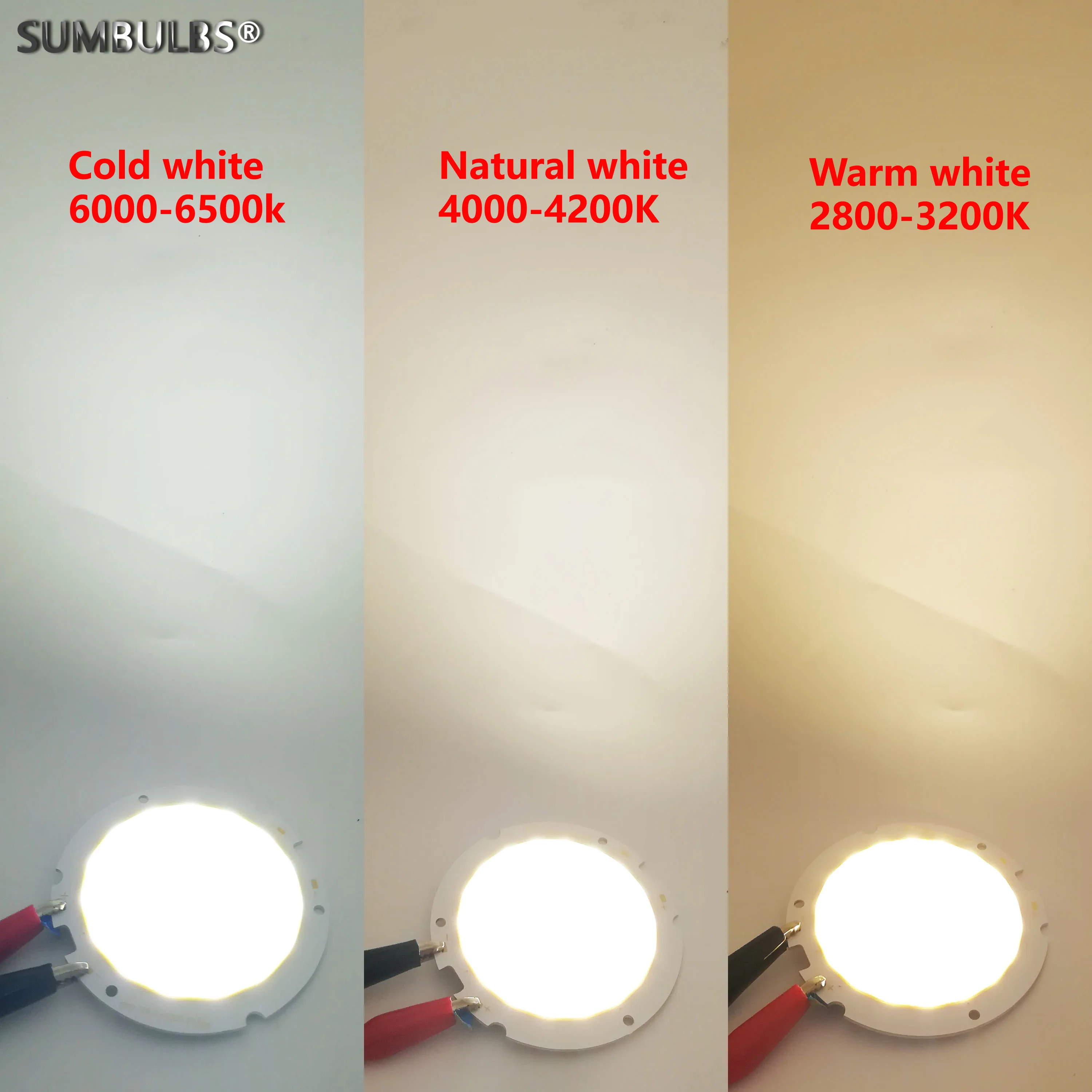 30W 6042 60mm Round Led Cob CHIP Light Source for Down Lamp DC 30V-33V 900mA Natural Warm Cold White Emitting Color