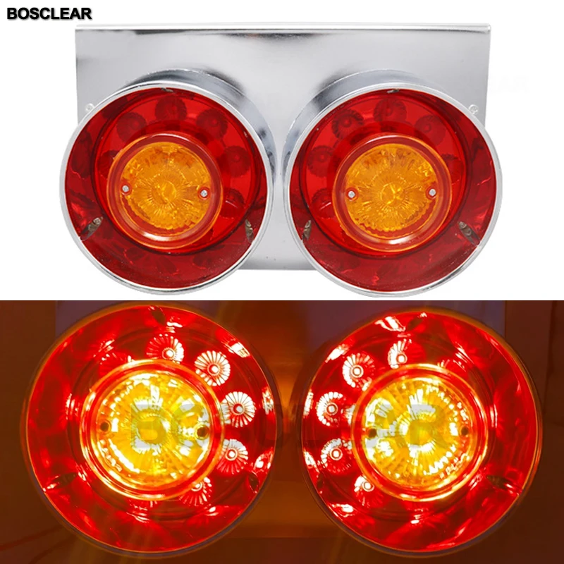 

2PCS 24V LED Tail Light For Lorry Truck Atv Caravan Rear Brake Light Stop Reverse Lamp Car Light Assembly For Japanese Trailer