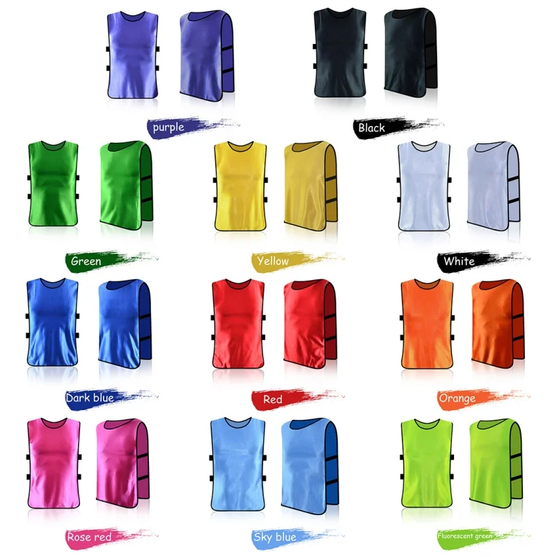 Adult Children Football Soccer Kid Team Sports Training Pinnies Jerseys Quick-Dry Breathable Training Bib Vest Outdoor