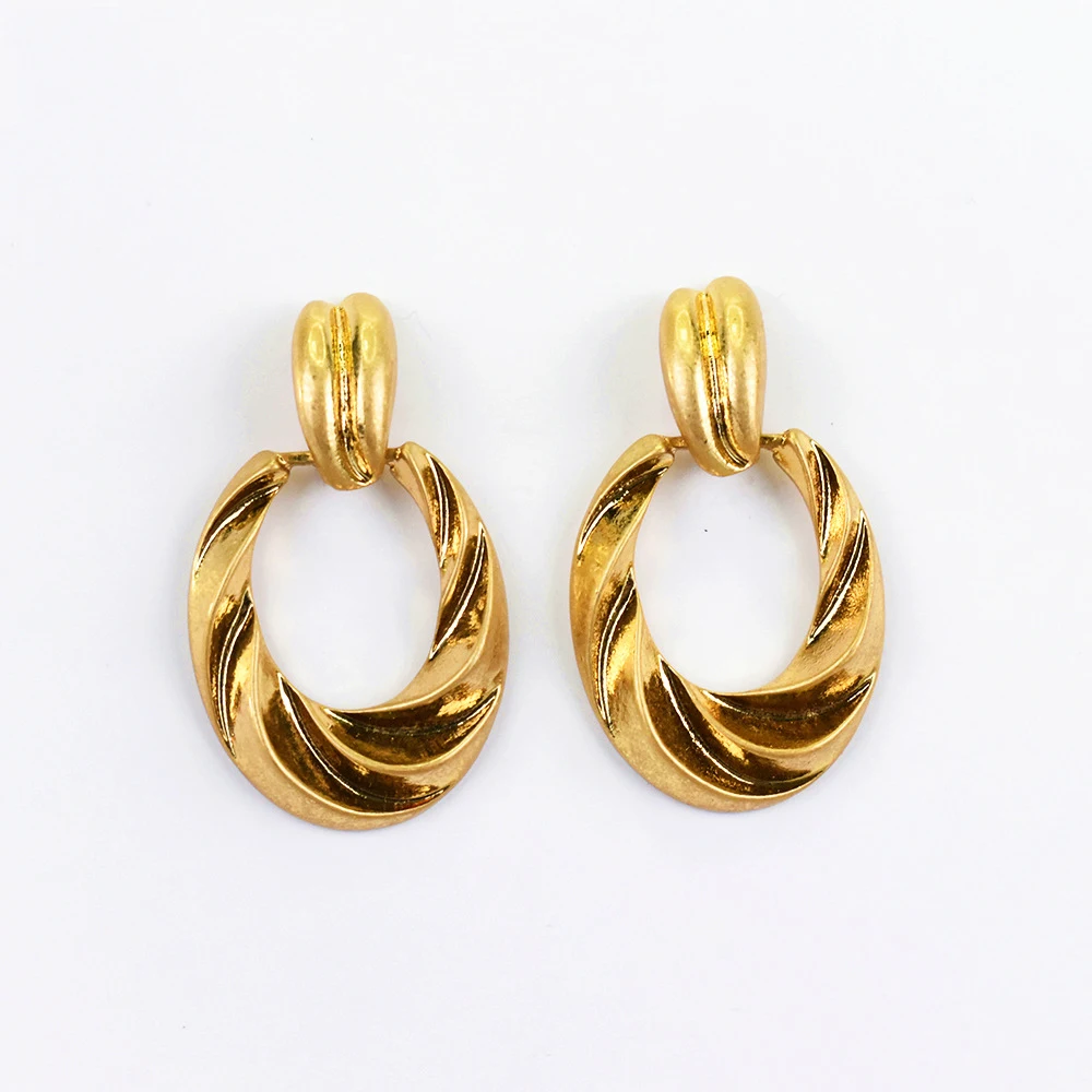 Street Style Gold Statement Earrings For Women Girl Gift Hollow Out Earing Geomatric Ear Jewelry Boutique