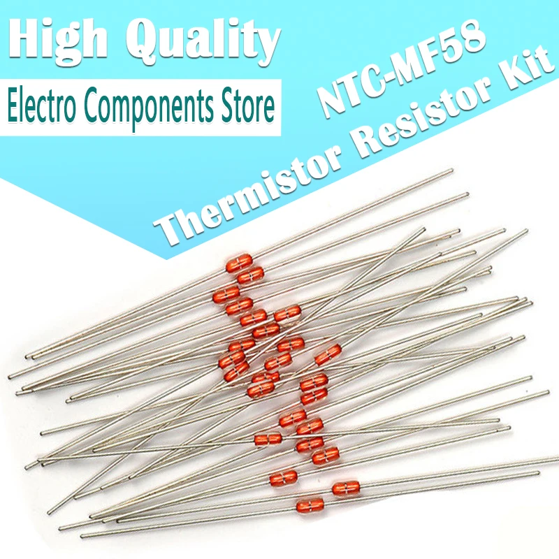 100Pcs 10 Wert Thermische Widerstand NTC MF58 3950 B 5% 1K 2K 5K 10K 20K 50K 100K 200K 500K 1M 1/2/3/5/10/K Ohm R Thermistor Sensor