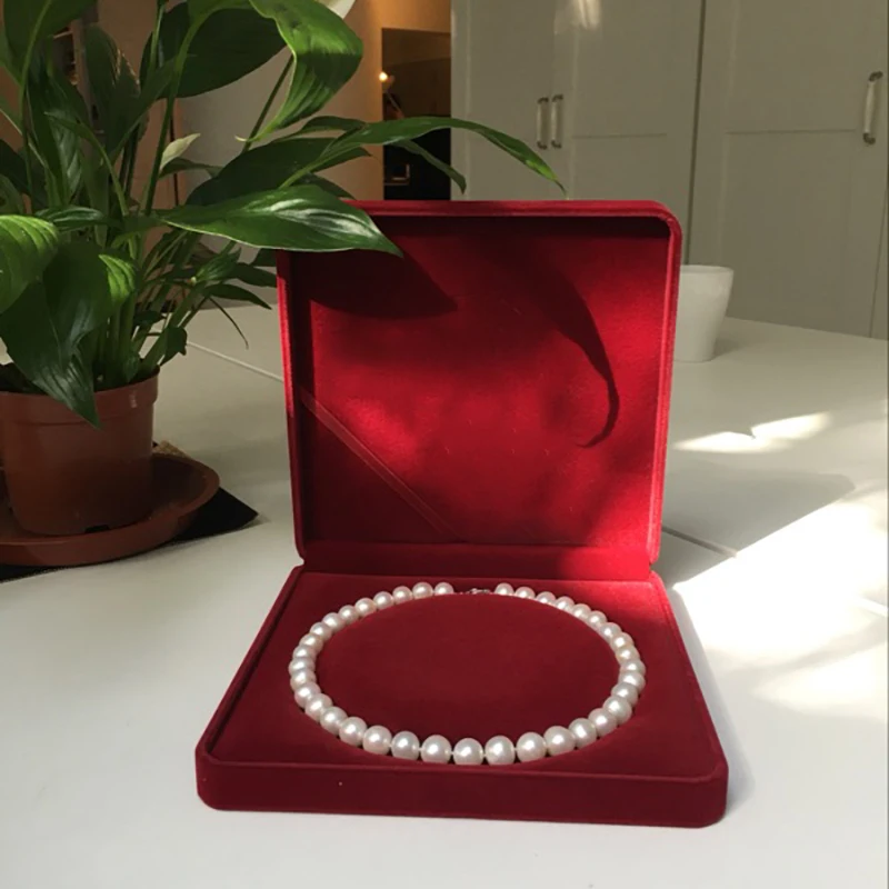 

velvet jewelry box pearl necklace box gift box jewelry packaging box