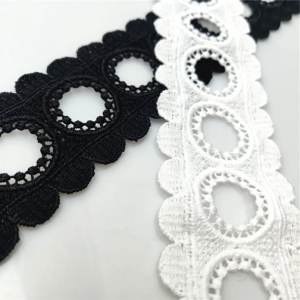 45/50mm Wide Black White Embroidered lace high quality lace fabric lace sewing Home Furnishing garment accessories DIY material