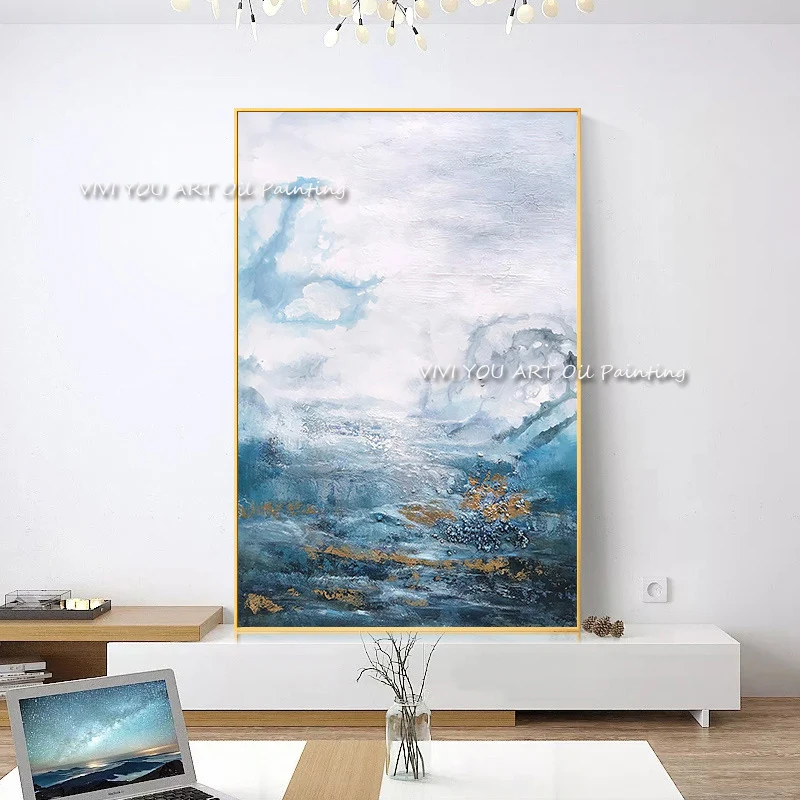 The No Framed Top Sales Sky Sea View Cloud Handmade White Oil Paintings On Canvas Wall Art Pictures For Hotel Cafe Decoration