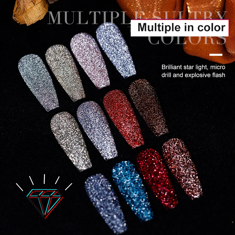 Mousserende Gel Nagellak Reflecterende Glitter Nagelgel Semi-Permanente Suiker Nagellak Nodig Basislaag Allemaal Voor Manicure