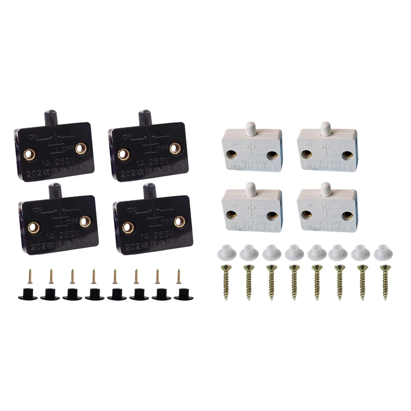 4 Pcs Cabinet Door Switch Cabinet Lamp Switch Drawers Open on Close Door Applicable to 12V 24V 110V