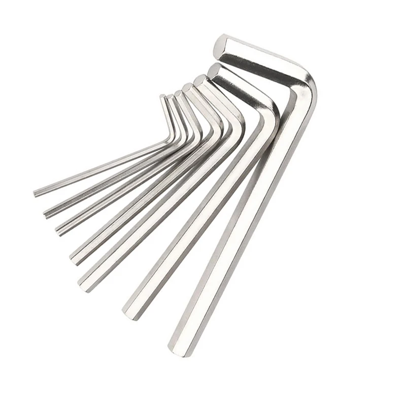 1-10PC Allen Wrench Inch Wrench 1/16 5/64 3/32 1/8 5/32 3/16 Inch Allen Key Short Arm Tool Set Easy To Carry In The Pocket