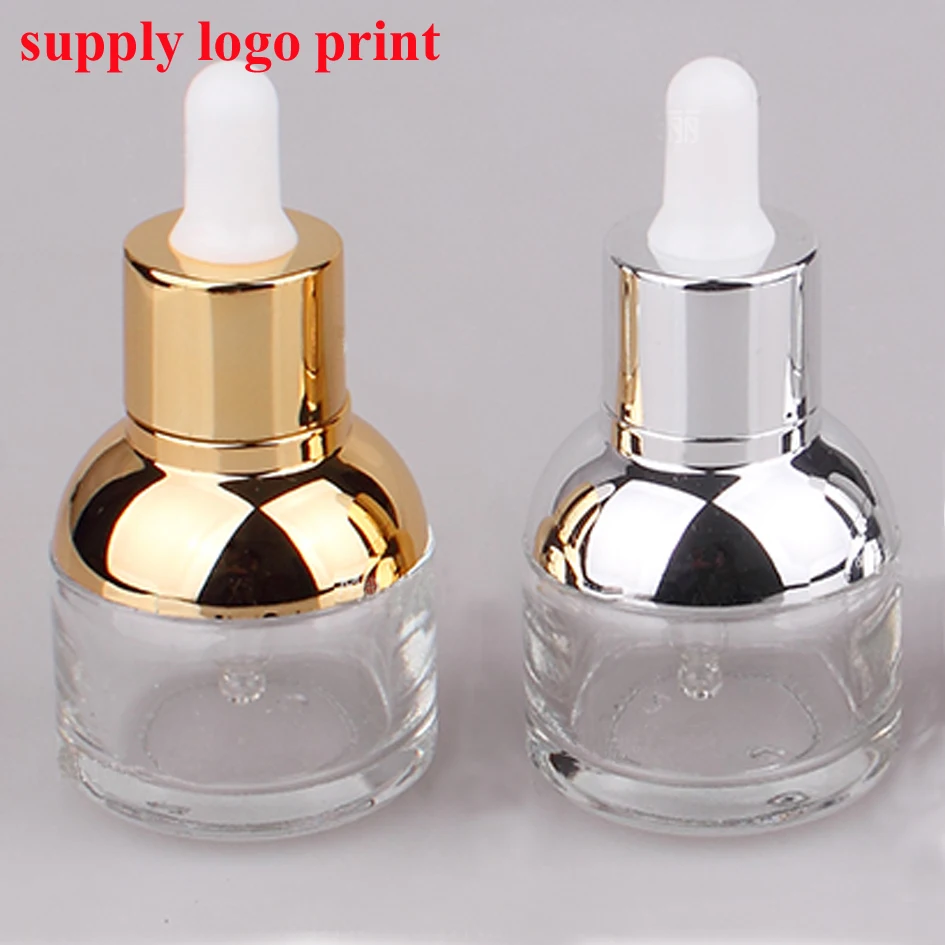 

Capacity 20ml 30ml free shipping 200pcs/lot new high quality glass dropper bottle/bottles essence bottle with silver gold top