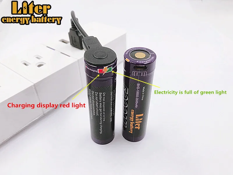 

3PCS Liter energy battery USB 5000ML Li-ion Rechargebale battery USB 18650 3500mAh 3.7V Li-ion battery + USB wire