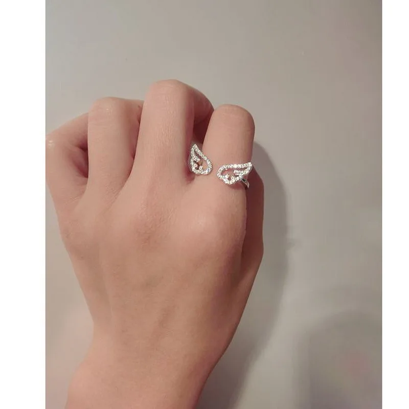 Women's Korean Style Adjustable Angel Wings Ring