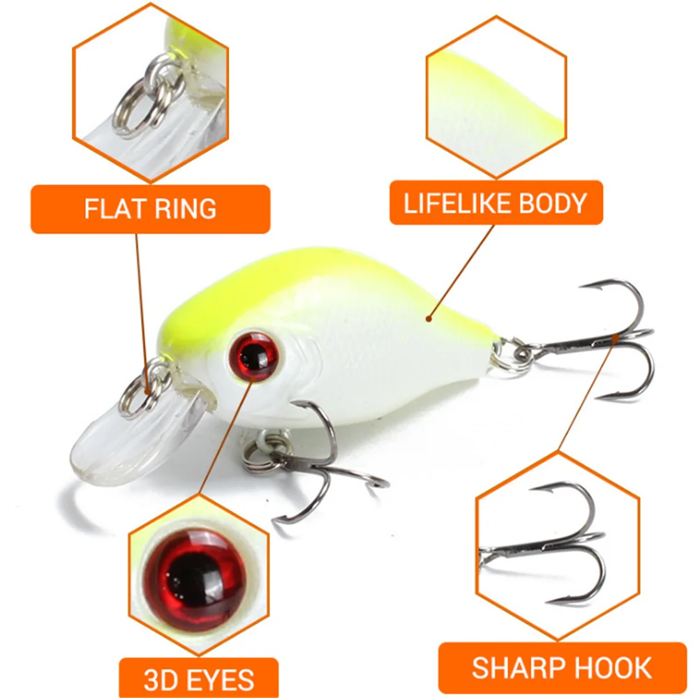 1 sztuk pływające korba przynęty 5.5cm 7.6g Trolling sztuczne tworzywo sztuczne twarde przynęty wędkarskie szczupak Bass Crankbait Wobbler Pesca