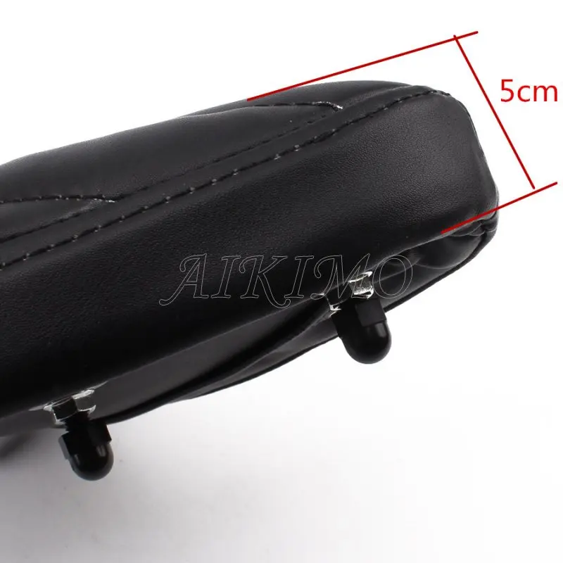 Black Motorcycle Retro Leather Style Solo Seat+Steel Swivel Bracket Sliding T-Bar 3.1\