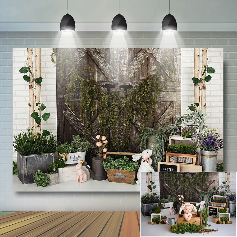 부활절 어린이 생일 배경 봄 사진 스튜디오 토끼 장식 문 장식 초상화 배경 당근 꽃 비닐 소품