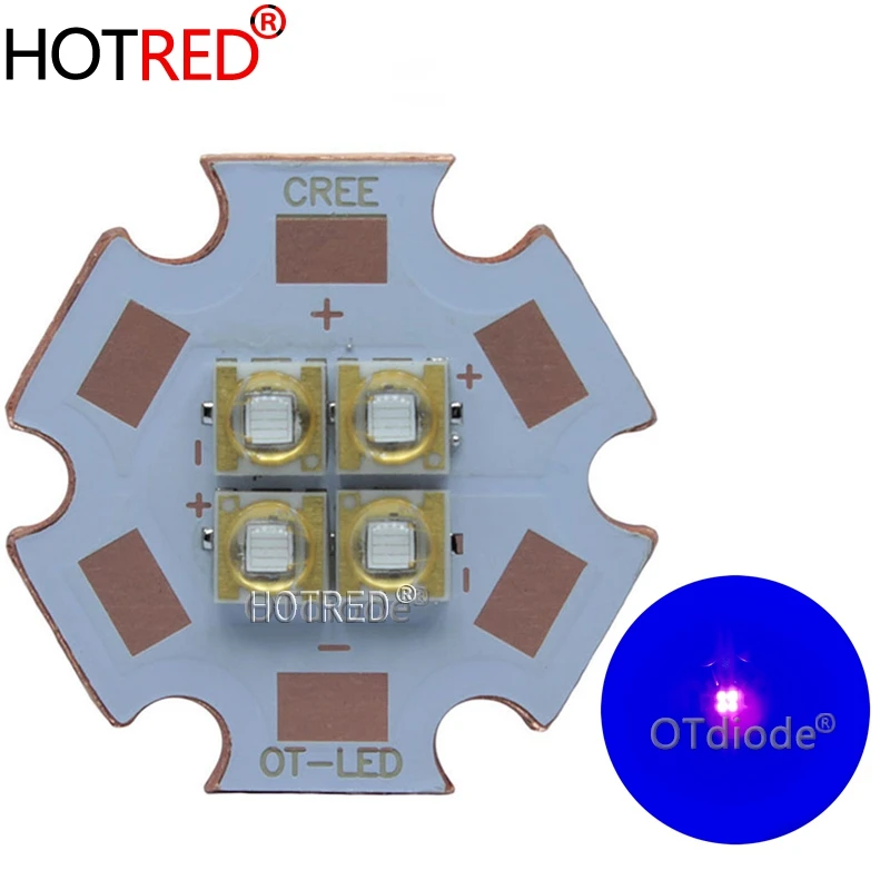 12V 10W 12W burk kunststofftechnik gmbh & co 3535 ultrafioletowy UV 365nm 380nm 395nm 420nm 4 żetony 3V 6V lampka Led część źródła 20mm z miedzi z PCB dla DIY