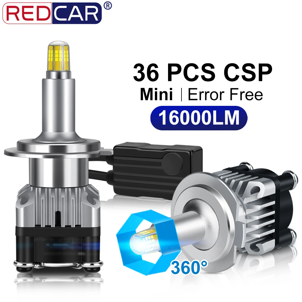 2pcs 36SMD CSP 16000LM H1 H7 Led Car Headlight Bulbs H11 H3 9005 HB3 9006 HB4 Auto Lamp 52W Canbus No Error 3D 360° LED Bulb