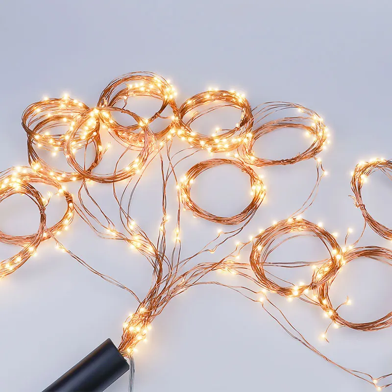 300/600/900/1200 LED Vines Lights Copper Wire Waterfall Series Fairy String Lamp Christmas Wedding Party Holiday Tree Decoration