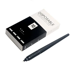 10Pcs Permanent Makeup Black Disposable Microblading Pen 18U 0.18 Microblade Embroidered Needles Eyebrow Tattoo Pen Hand Tools