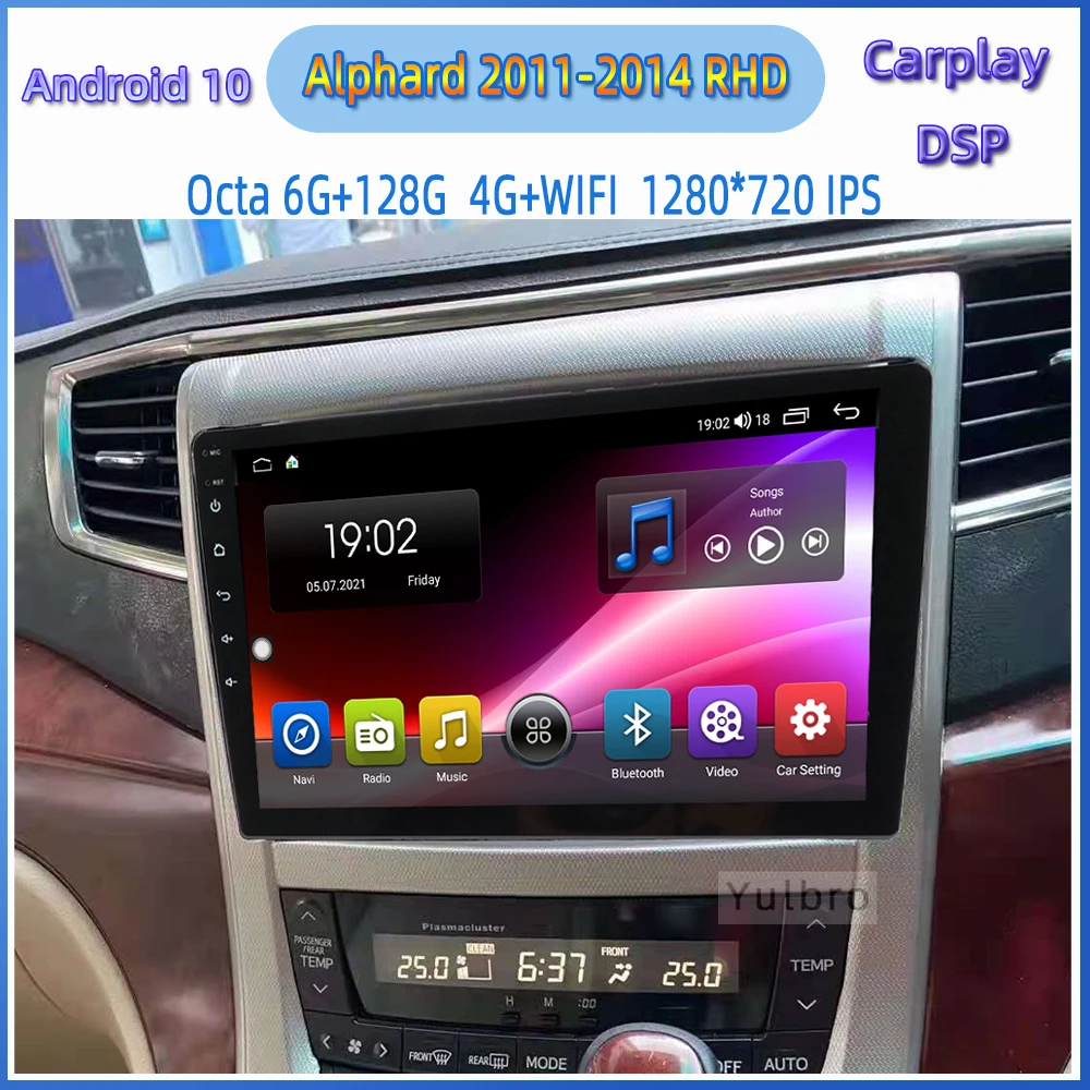 Android Car Dvd For Toyota Alphard 2011-2014 Right Hand Drive Radio Tape Recorder Multimedia Carplay Gps Navigation Stereo Touch