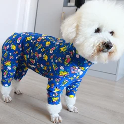 Pet Dog Jumpsuit Puppy Clothes Thin Printed 100%Cotton Overalls Protect Belly Pajamas For Small Dogs Chihuahua Poodle Sweatshirt