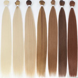 26 Polegada extensões de cabelo reto ombre feixes de cabelo de fibra resistente ao calor tecer cabelo reto sintético