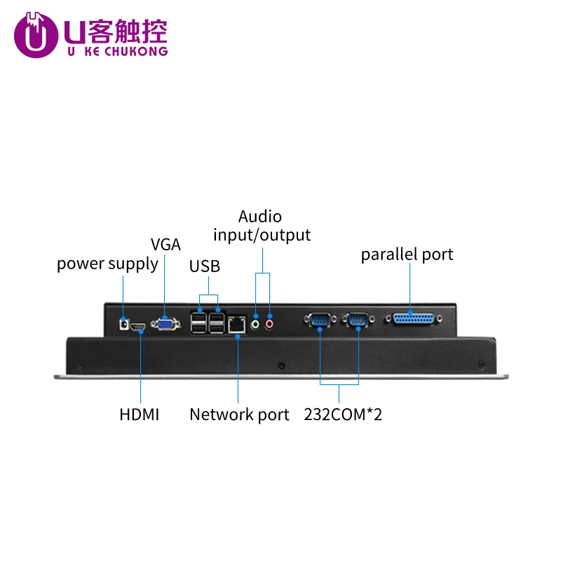 Imagem -04 - Toque Industrial All-in-one pc com Painel Embutido Capacitivo Computador Industrial Windows 10 Windsxp Hmi 10 12 15 17 19