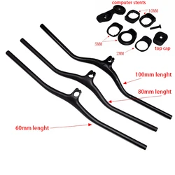 New Mountain bike gloss matt UD full carbon fibre bicycle handlebar and stem integrated MTB bar -8/17/25 angle degrees
