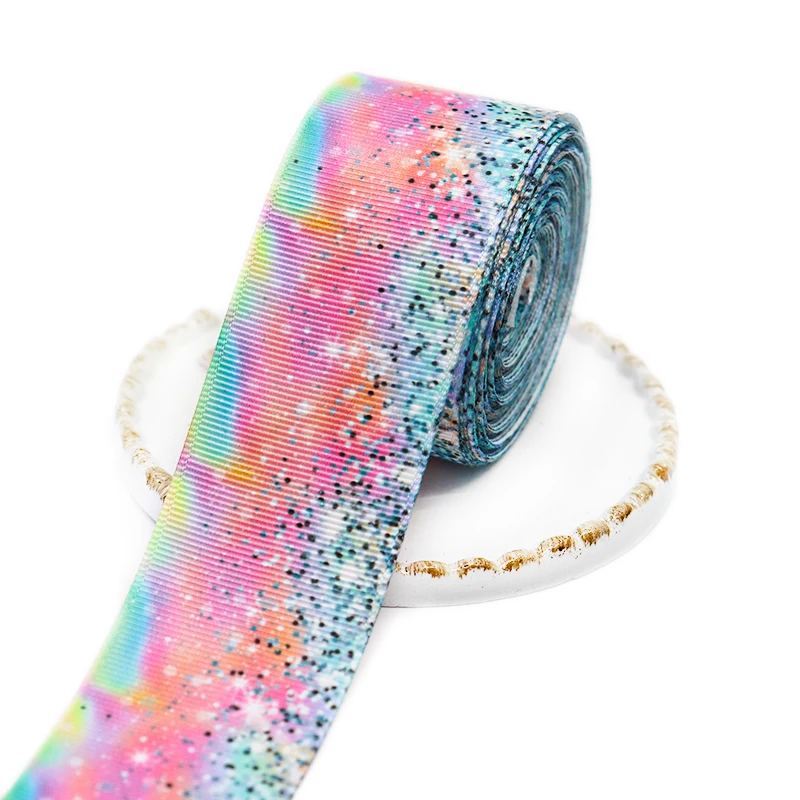 10 Yards 1,5 Zoll 38 mm Regenbogenfarben bedruckte Ripsbänder für Haarschleifen, DIY-Bastelmaterial Y2020110401 – Detail 3