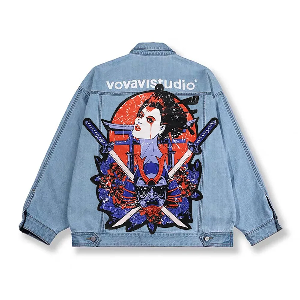 1Pcs Oversized fashion Ghost Warrior Ghost King printing applique clothing accessories Japanese singer Sew on clothes Patches