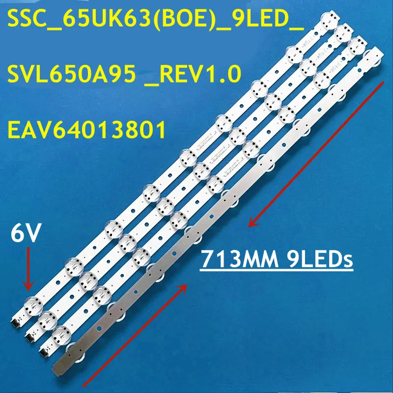 LED Backlight Strip for 65UK63_9LED_SVL650A95 SVL650A75 65C63CKECA 65UK6090PUA 65UK6200PUA 65UK6300PUE 65UK6320PTE 65UK6340PTF