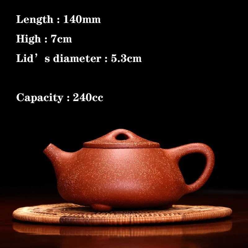 240CC Real Handmade Yixing Clay Teapot Chinese Kettle Puer Tea Set Kung Fu Zisha Teaware