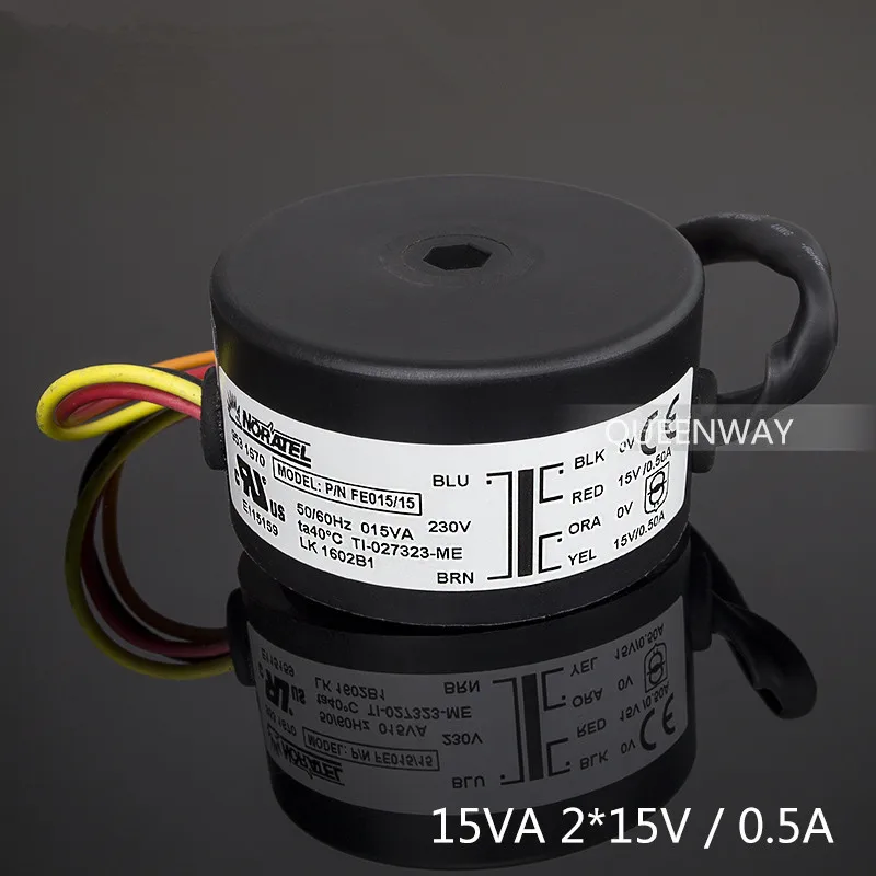 T-026  2* 15V 15W   0.5A NEW NORATEL Sealing Toroidal Transformer  Primary 0-230V   50/60Hz  /Secondary 0-15V*2   0.5A