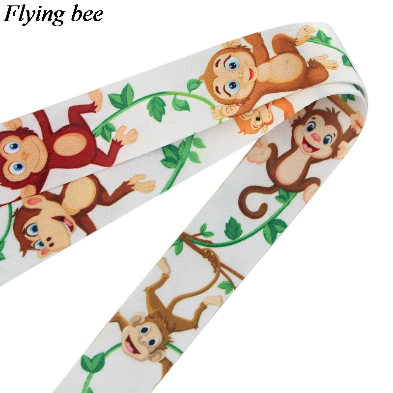 Flyingbee Animal mono cordón teléfono llaveros con cuerda teléfono cordón para llaves Tarjeta de Identificación cordones de dibujos animados para hombres mujeres X0806