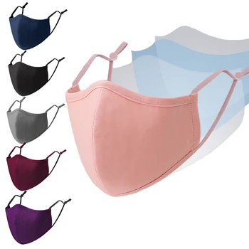 Masque buccal réutilisable en coton, couleur unie, rose, noi...