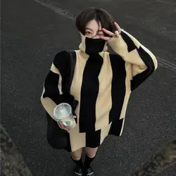 Korobov 2022 New Spring Women Pullovers Sweaters Korean Chic Elegant Striped Oversize Jumpers Preppy Style Sweet Sueter Mujer