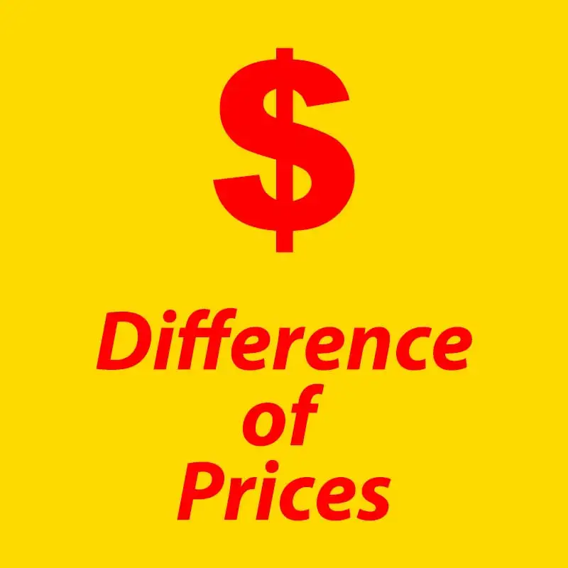 

difference of prices