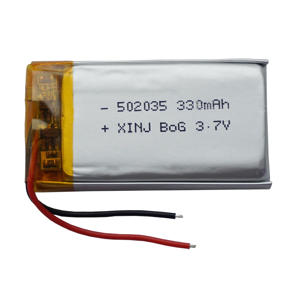 3.7V 330 mAh 502035 Polymer Rechargeable Li Lithium Lipo Battery For GPS Sat Nav Car Camera DVC DVR Driving Recorder DIY