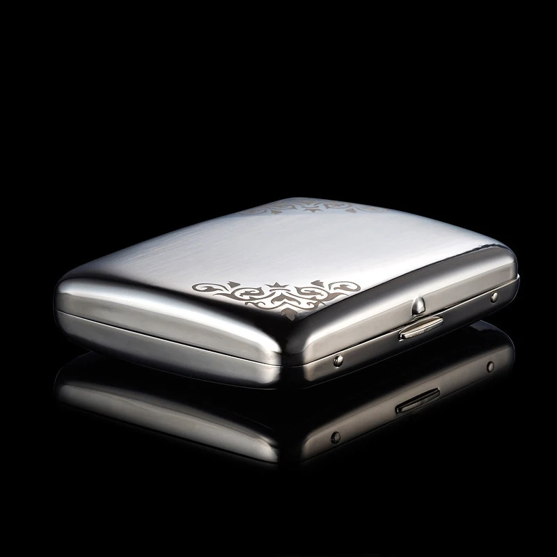 Portable Stainless Steel Cigarette Case Box for 16 Cigarettes Case Metal Holder Retro Smoke Tool Pocket Smoking Accessories