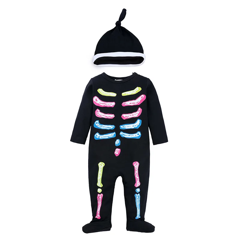 

Baby Boy Clothes Kids Halloween Costume Beanie Rompers Footies Jumpsuit Infant Autumn Black Long Playsuits Newborn Tuxedo