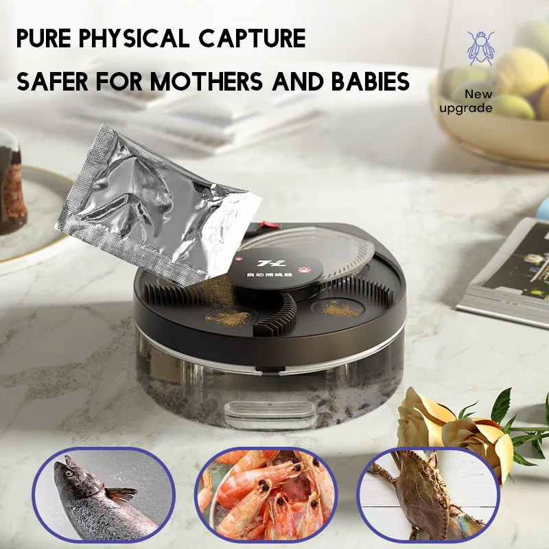 JOYLOVE Fly Trap Automatic Fan Blade Wireless Fly-killing Lamp Restaurant Indoor Wall-mounted Trap Fly Trap Artifact