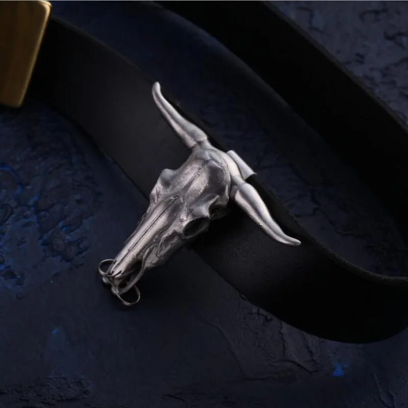 Outdoor EDC Stainless Steel Bull Head Multi-function Tool Pocket Tool Keychain Necklace Pendant Defensive Window Breaker