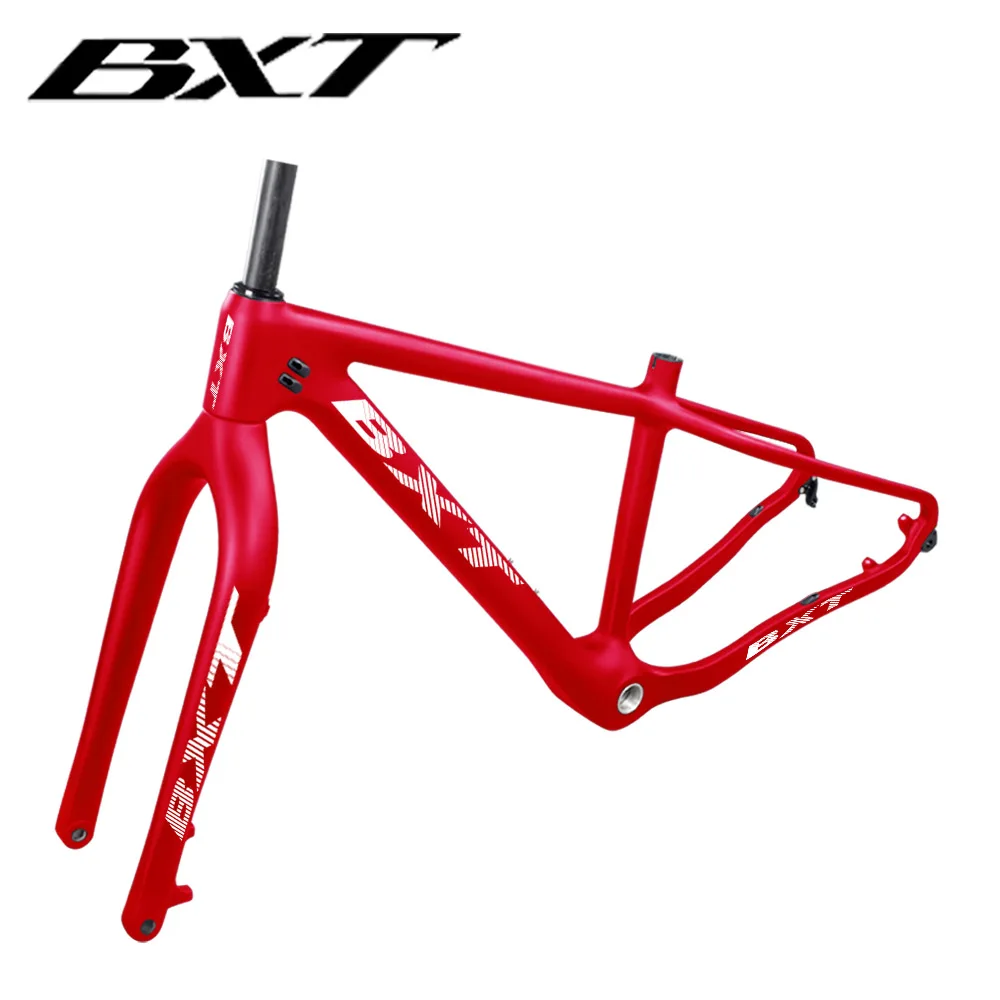 BXT T800 Carbon Fiber Snow Fat Frame 1-1/8 to1-1/2 Tapered Frame 31.6mm Frame And Snow Fork 26er Fat Frames Thru Axle Frameset