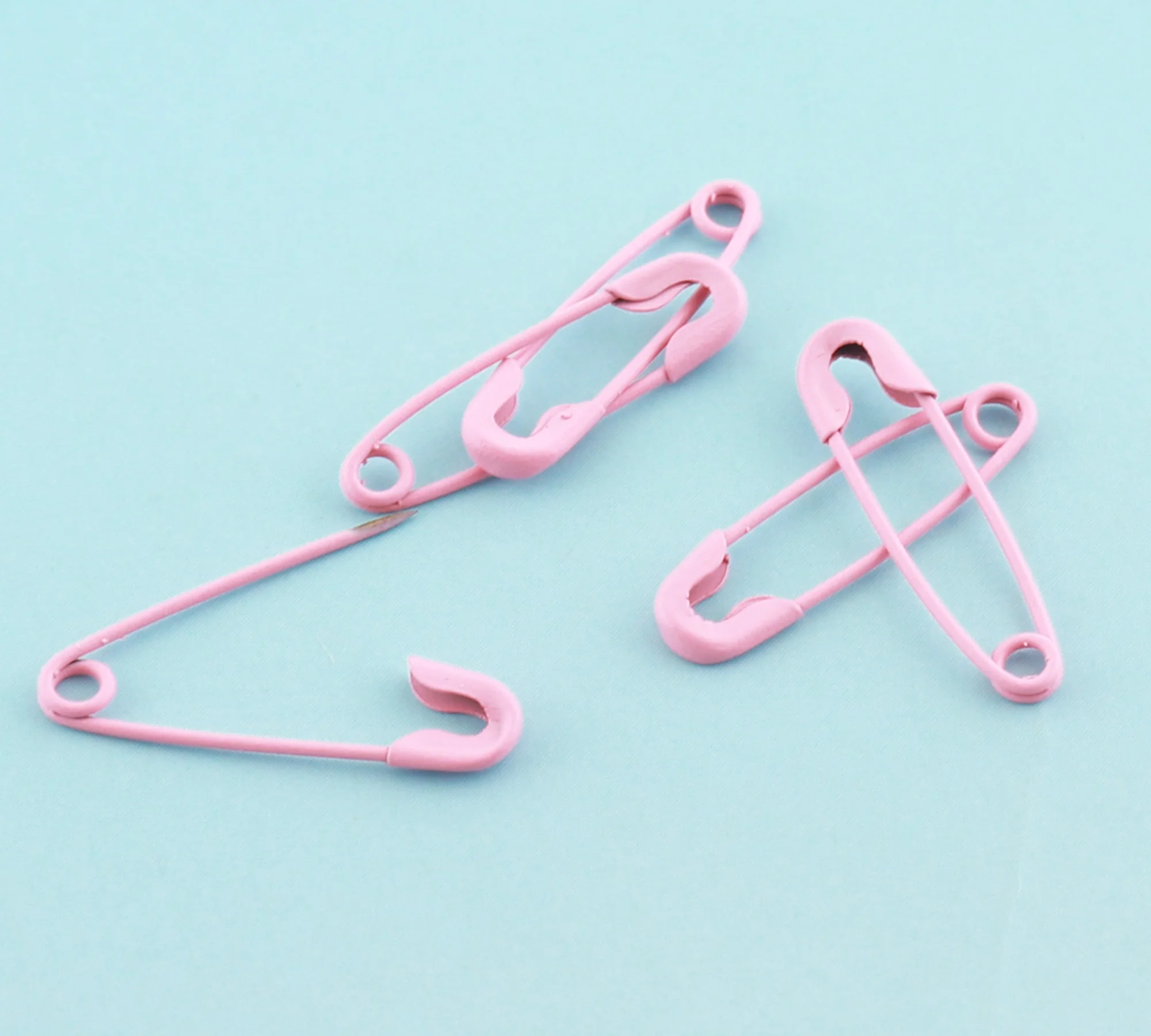 100-500pcs 19mm Pink Safety Pins Mini Copper Pins Scarf pins Brooch Pins Knitting Cross Pins DIY  Pins for Garment