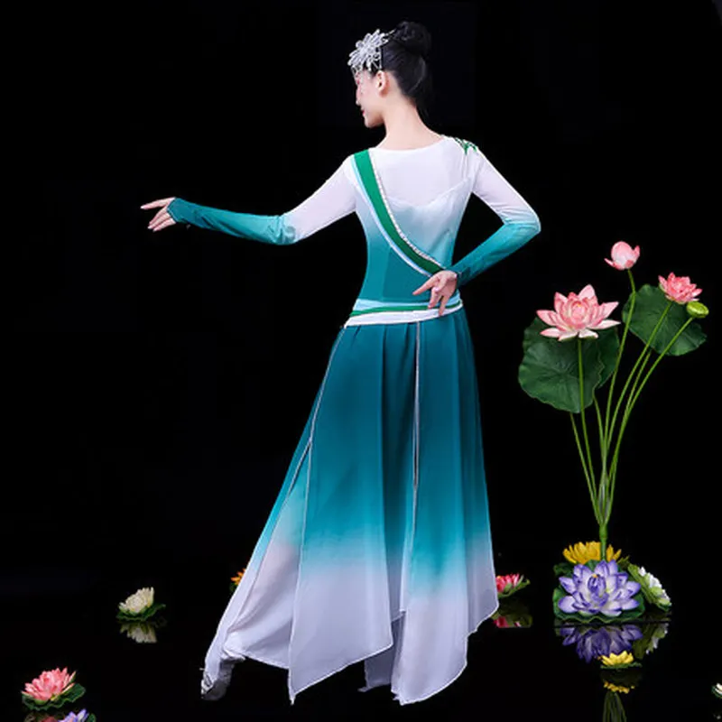 Classical dance costume female elegant Chinese style yangko fan dance new suit ethnic style umbrella dance dance costume