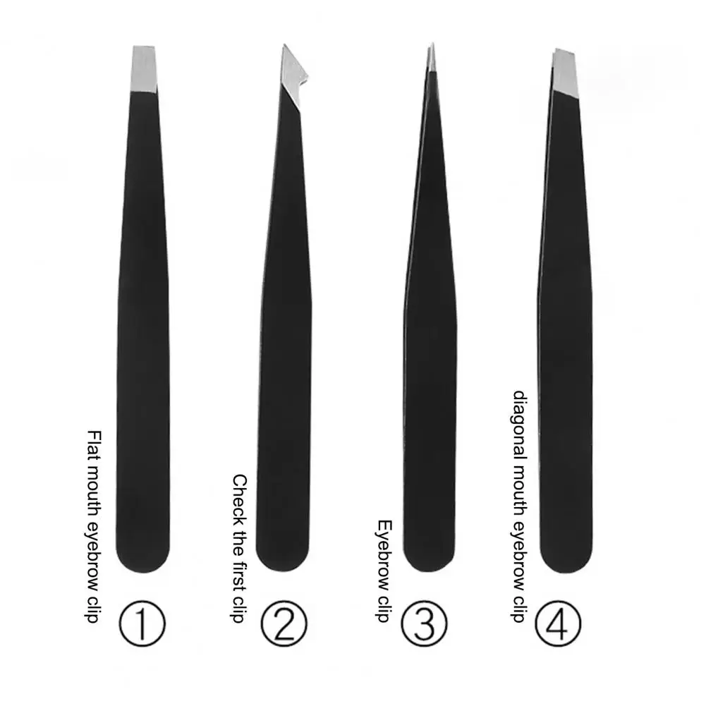 Pincettes à sourcils en acier inoxydable, 4 pièces/ensemble, vente en gros, plusieurs têtes, Clip d'extension de cils, maquillage, outils de beauté